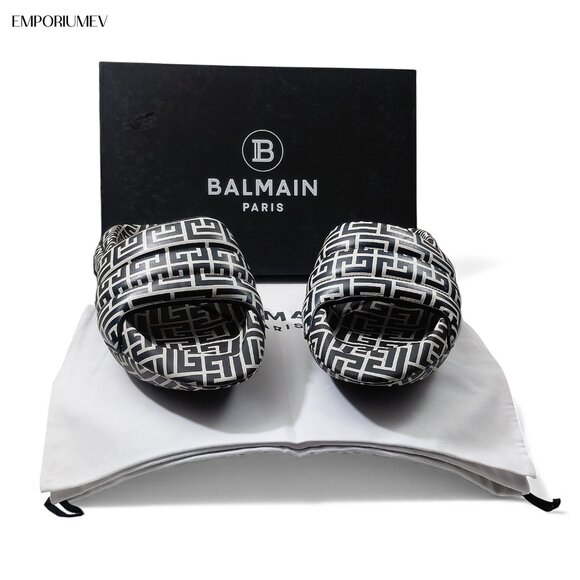 Balmain B IT Original Leather Quilted Monogram Men Slides -Size US 11- main image 8